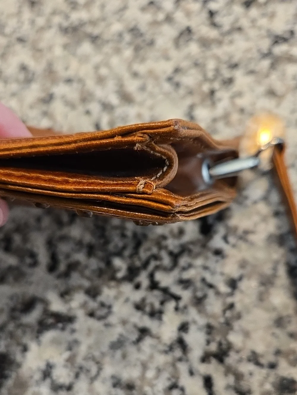 WILSON'S LEATHER VTG Y2K LEATHER COGNAC CLUTCH SHOULDER BAG.  EMBROIDERY/ GEMS.